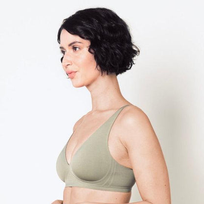 Second Skin Lift Seamless Plunge Bra (Olive)