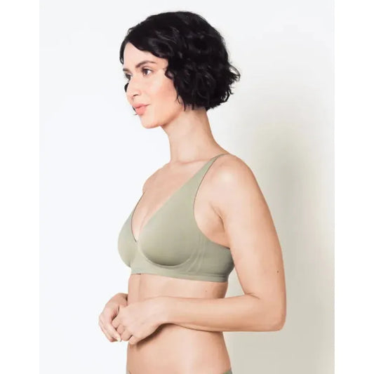 Second Skin Lift Seamless Plunge Bra (Olive)